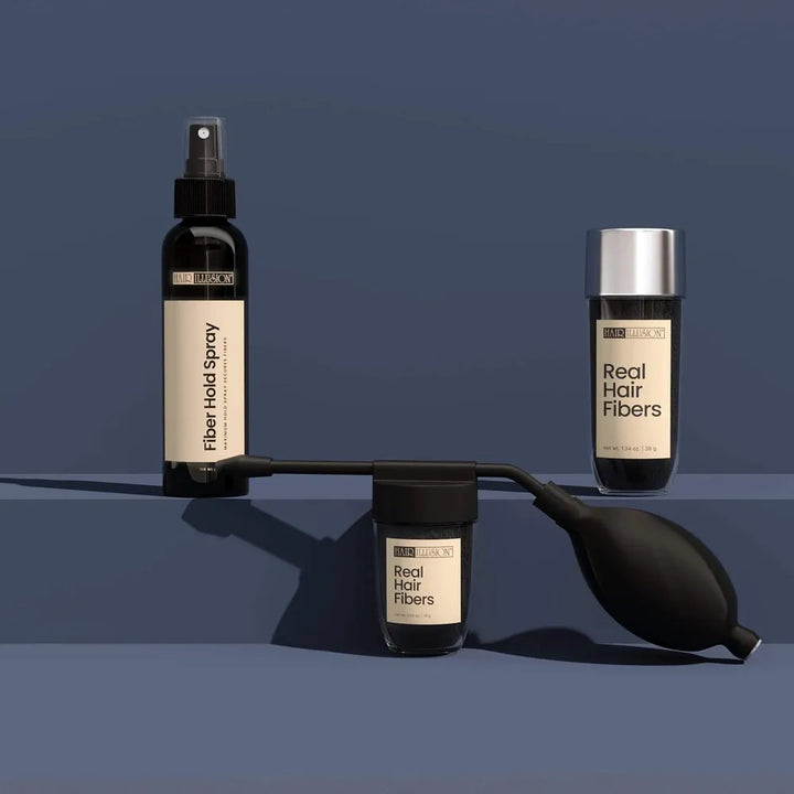 Real Hair Fibers - Transforme seu visual em minutos! (1 Spray Fixador + Aplicador Grátis)