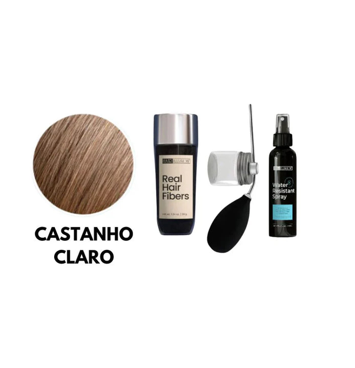 Real Hair Fibers - Transforme seu visual em minutos! (1 Spray Fixador + Aplicador Grátis)
