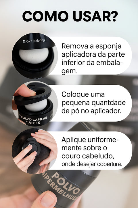Hair Cover - Preenchimento Capilar em 1 Minuto!
